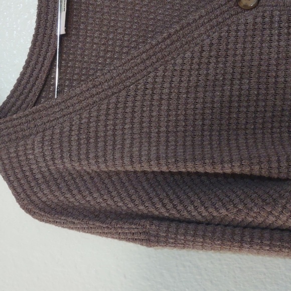 PRE OWNED DOUBLE ZERO LOVELY LARGE CROP CARDIGAN BROWN SIZE L FALL STAPLE - Picture 4 of 7